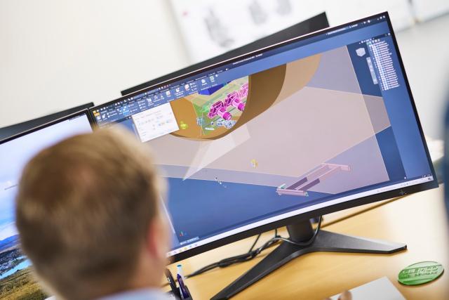 Clemco engineer working on 3D design