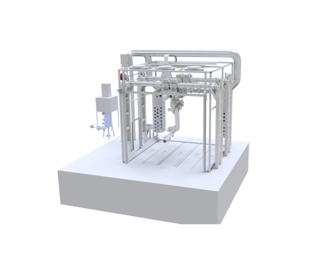 Gantry solution for shot blasting