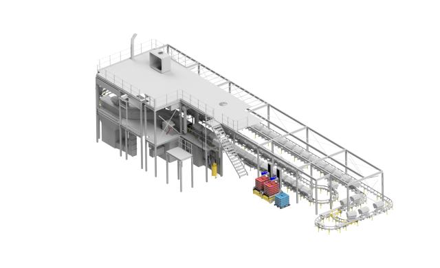 3D drawing of booth for shot blasting